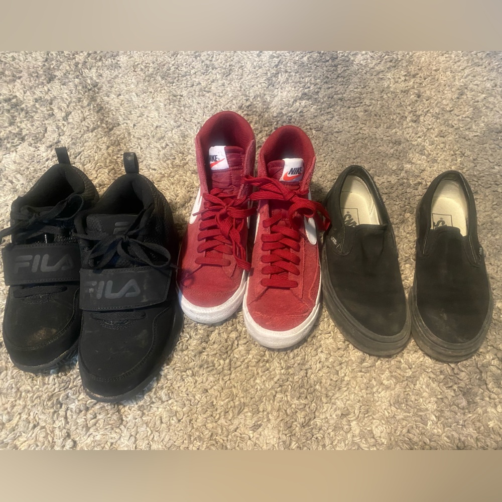 Fila, Nike and vans